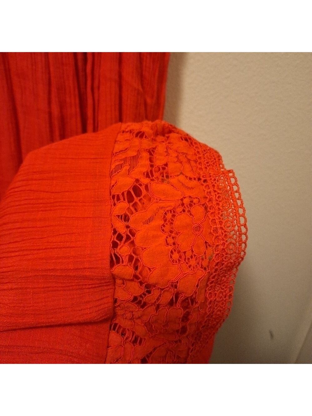 Zac & Rachel Orange Red Crepe Sundress 1X - Picture 6 of 7